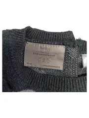 Vorschaubild 3 von Kinder Freizeitkleid Strickkleid Punkte Grau Gr. 98 Rüschen Baumwolle