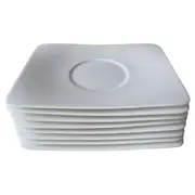 Vorschaubild 1 von Unterteller 8er Set Weiß Porzellan 19cm Modern Minimalistisch