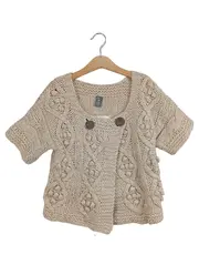 Vorschaubild 1 von Kids Strickjacke Kinder Gr. 134 Beige Casual Zopfstrickmuster