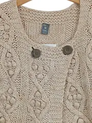 Vorschaubild 2 von Kids Strickjacke Kinder Gr. 134 Beige Casual Zopfstrickmuster