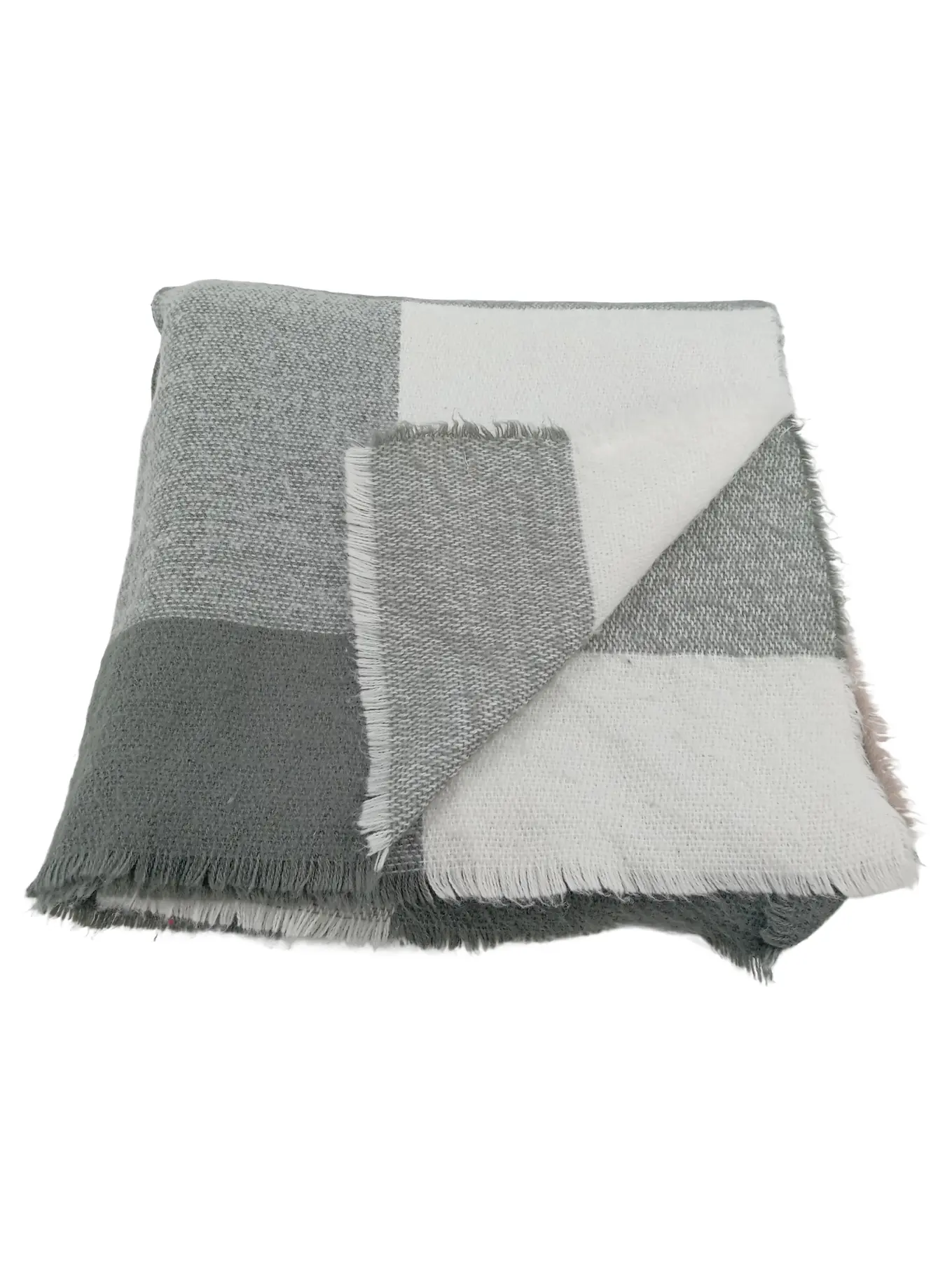 ANNA FIELD Damen Schal Mehrfarbig Kariert Casual Fransen 135x135 cm