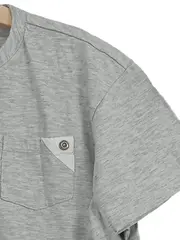 Vorschaubild 2 von Jungen T-Shirt Gr. 150/152 Grau Meliert Henley Kurzarm