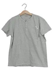 Vorschaubild 1 von Jungen T-Shirt Gr. 150/152 Grau Meliert Henley Kurzarm