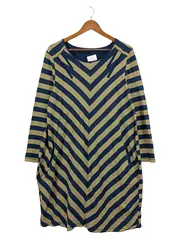 Vorschaubild 1 von Freizeitkleid Damen Gr. 40/L Gestreift Blau Beige Casual Baumwolle