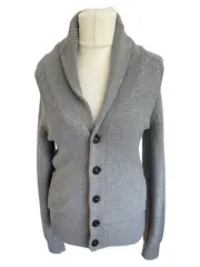 Vorschaubild 1 von Strickjacke Herren S Grau Casual Baumwolle
