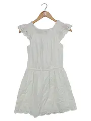 Vorschaubild 2 von Kinder Freizeitkleid Gr. 152 Weiß Lochmuster Casual
