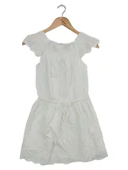 Vorschaubild 1 von Kinder Freizeitkleid Gr. 152 Weiß Lochmuster Casual