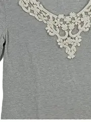 Vorschaubild 4 von EDC Damen T-Shirt Grau Gestreift Häkelkragen XS