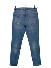 Vorschaubild 2 von Destroyed Jeans Damen Gr. 38 M Blau Casual Denim Stretch Used Look