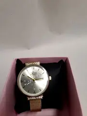 Vorschaubild 6 von Damenuhr Elegant Gold Edelstahl Strass Armbanduhr 22cm