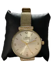 Vorschaubild 1 von Damenuhr Elegant Gold Edelstahl Strass Armbanduhr 22cm