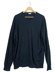 Vorschaubild 1 von Herren Pullover V-Ausschnitt Langarm Schwarz Gr. XL Basic