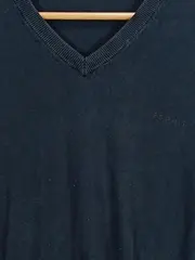 Vorschaubild 2 von Herren Pullover V-Ausschnitt Langarm Schwarz Gr. XL Basic