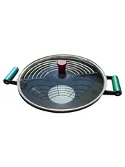 Vorschaubild 1 von Drehbare Servierplatte Schwarz Glas Edelstahl Modern Festlich