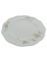 Vorschaubild 1 von Platzteller Porzellan Klassisch Blumenmuster Weiß 20 cm Festlich