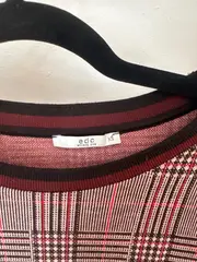 Vorschaubild 4 von Etuikleid Damen Gr. XXS Kariert Grau Rot Jersey