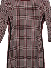 Vorschaubild 3 von Etuikleid Damen Gr. XXS Kariert Grau Rot Jersey