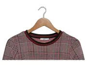 Vorschaubild 5 von Etuikleid Damen Gr. XXS Kariert Grau Rot Jersey