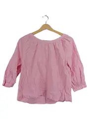 Vorschaubild 1 von Damen Bluse Gr. 34/XS Rosa Gestreift 3/4-Arm Baumwolle