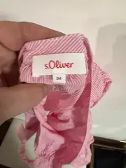 Vorschaubild 2 von Damen Bluse Gr. 34/XS Rosa Gestreift 3/4-Arm Baumwolle