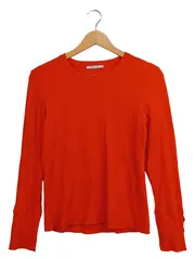 Vorschaubild 1 von Damen Langarmshirt Rot Gr. 42/XL Casual Rippstrick
