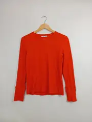 Vorschaubild 2 von Damen Langarmshirt Rot Gr. 42/XL Casual Rippstrick