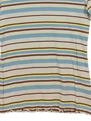 Vorschaubild 4 von Damen T-Shirt Gr. 36/S Mehrfarbig Gestreift Kurzarm Baumwolle