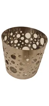 Vorschaubild 1 von 302.513.94 Teelichthalter Metall Silber Modern Lochmuster 8,5cm