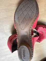 Vorschaubild 4 von Damen Sandaletten Gr. 36 Rot Leder Casual Absatzschuhe