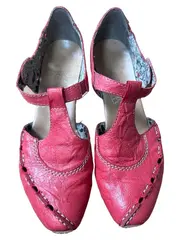 Vorschaubild 2 von Damen Sandaletten Gr. 36 Rot Leder Casual Absatzschuhe