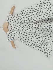 Vorschaubild 4 von Fred & Flo Baby Mädchen Kleid gepunktet Gr. 62/68 Weiß Grau Rüschen