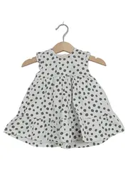 Vorschaubild 1 von Fred & Flo Baby Mädchen Kleid gepunktet Gr. 62/68 Weiß Grau Rüschen