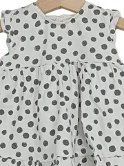 Vorschaubild 5 von Fred & Flo Baby Mädchen Kleid gepunktet Gr. 62/68 Weiß Grau Rüschen