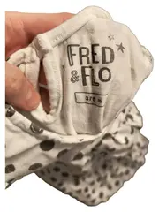 Vorschaubild 6 von Fred & Flo Baby Mädchen Kleid gepunktet Gr. 62/68 Weiß Grau Rüschen