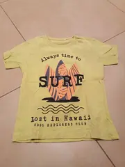 Vorschaubild 2 von Kinder T-Shirt Surf Motiv Gr. 104 Gelb Kurzarm Basic Needs