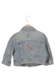 Vorschaubild 2 von Jeansjacke Kinder Gr. 110 Blau mit Stickerei Regenbogen Sterne