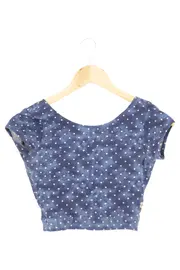 Vorschaubild 1 von T-Shirt Damen 34/XS Blau Punkte Schleife Cut-Outs Casual Vintage