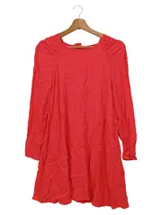 Vorschaubild 1 von Damen Freizeitkleid Rot Gr. 38/M Bohemian Vintage Cut-Out Rüschen