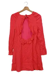 Vorschaubild 2 von Damen Freizeitkleid Rot Gr. 38/M Bohemian Vintage Cut-Out Rüschen