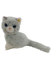 Vorschaubild 1 von Katze Plüschtier grau blaue Augen Kuscheltier 16cm