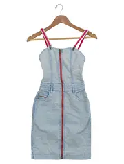 Vorschaubild 1 von Damen Jeanskleid Gr. 32/2XS Blau Casual Baumwolle