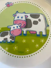 Vorschaubild 2 von Kinderteller Essteller Kuh Motiv Mehrfarbig Farbenfroh Charmant