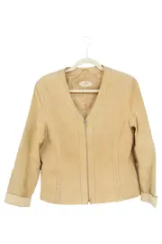 Vorschaubild 1 von Damen Lederjacke Gelb Gr. 38/S Elegant Klassisch Vintage