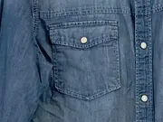 Vorschaubild 5 von Herren Jeanshemd Gr. 38/XXS Blau Casual Langarm Baumwolle