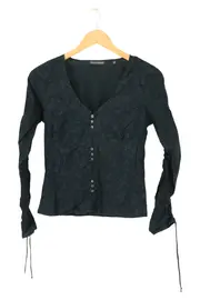 Vorschaubild 1 von MARC O POLO Damen Bluse Gr. 34/XS Blau Floral Elegant Langarm