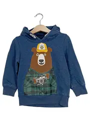 Vorschaubild 1 von Kinder Kapuzenpullover Gr. 104 Blau Bärenmotiv Hoodie Casual