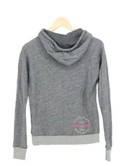 Vorschaubild 2 von Damen Kapuzenpullover Hoodie Grau Gr. 34/XS Logo-Print Casual