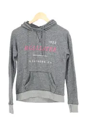 Vorschaubild 1 von Damen Kapuzenpullover Hoodie Grau Gr. 34/XS Logo-Print Casual