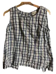 Vorschaubild 1 von Damen Top Gr. 40 Blau Kariert Casual Baumwolle Shirt