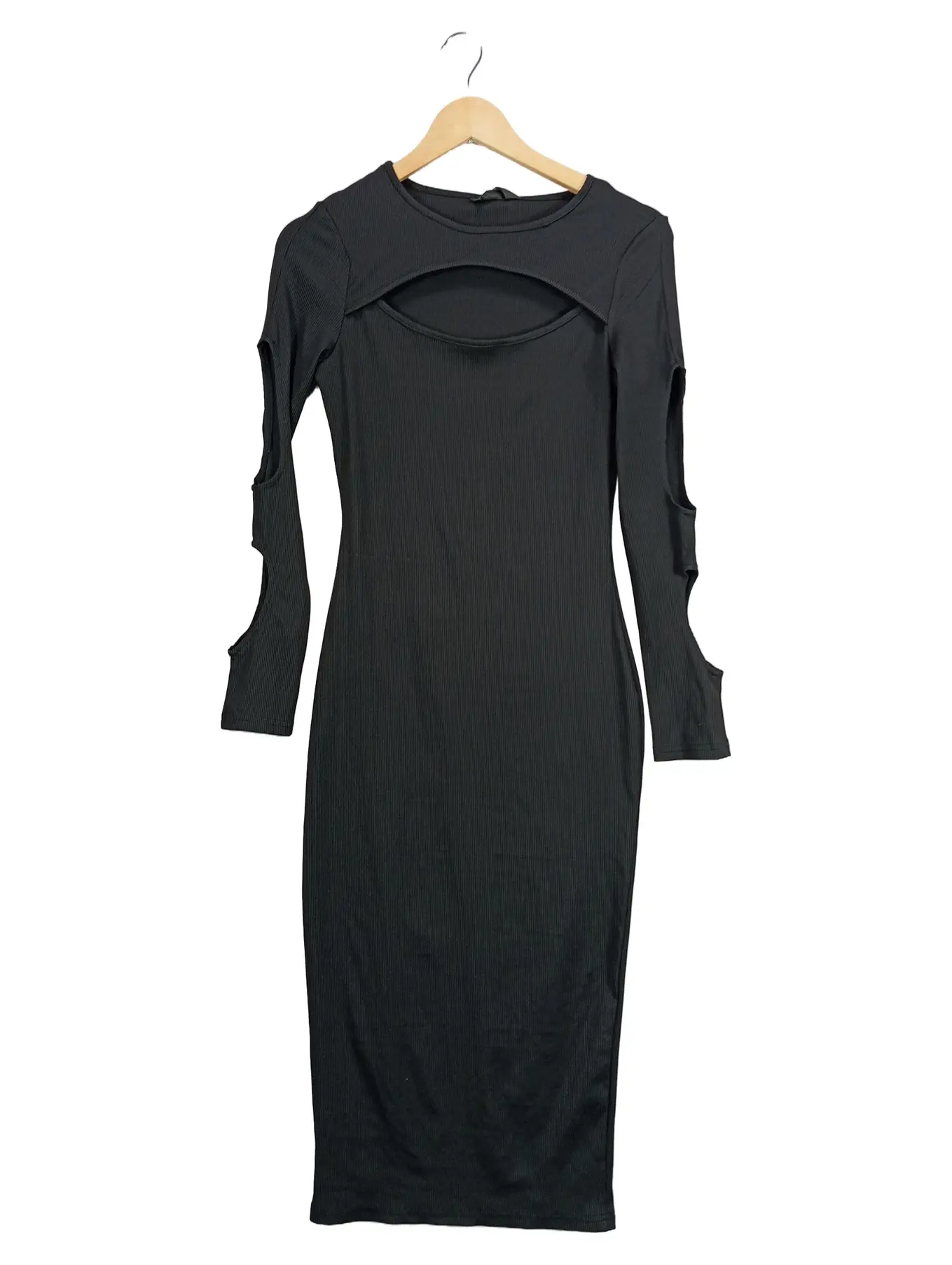 CHICME Damen festliches Kleid Gr. M Schwarz Modern Cut-Outs Midikleid